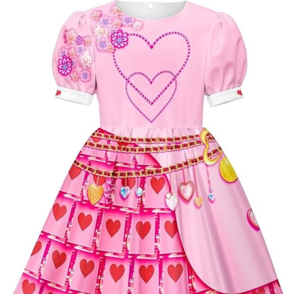New Descendants 4 Bridget Costume for Girls Pink Cosplay Dress Kids Halloween - Picture 2 of 14